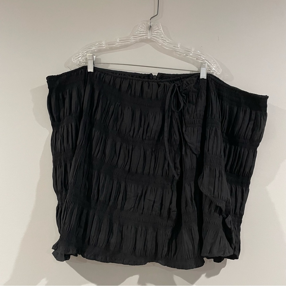 Pretty Little Thing Wrap Mini Skirt & Beach Cover-Up, Black, Plus Size, Vacation - Picture 2 of 8